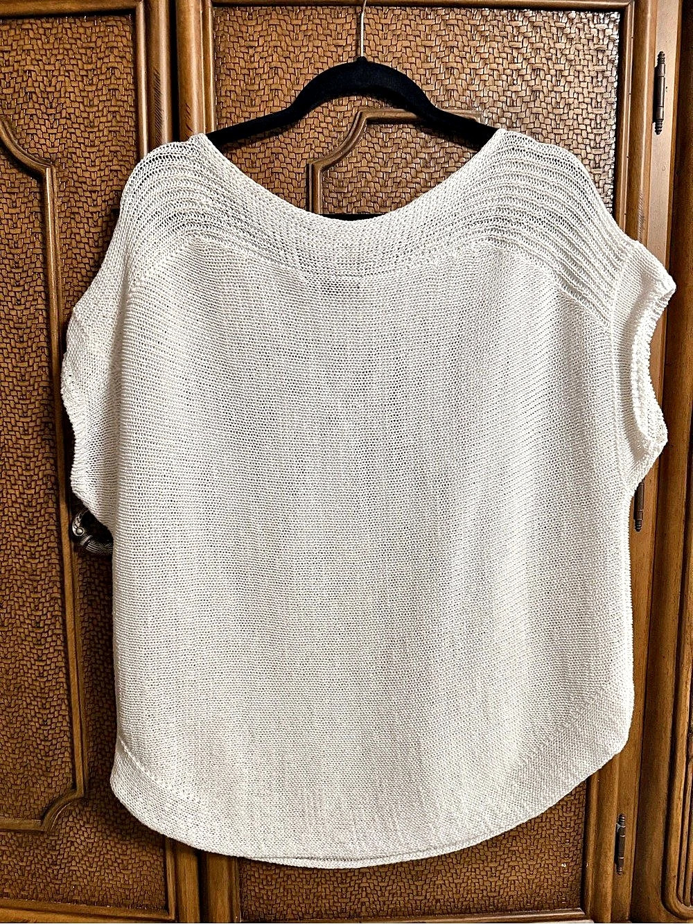 Lauren Ralph Lauren White Open-Knit Crochet Sweater Size L Delicate Mesh Pullove